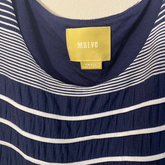 Maeve Navy and White Striped Maxi Dress - Picture 6 of 7